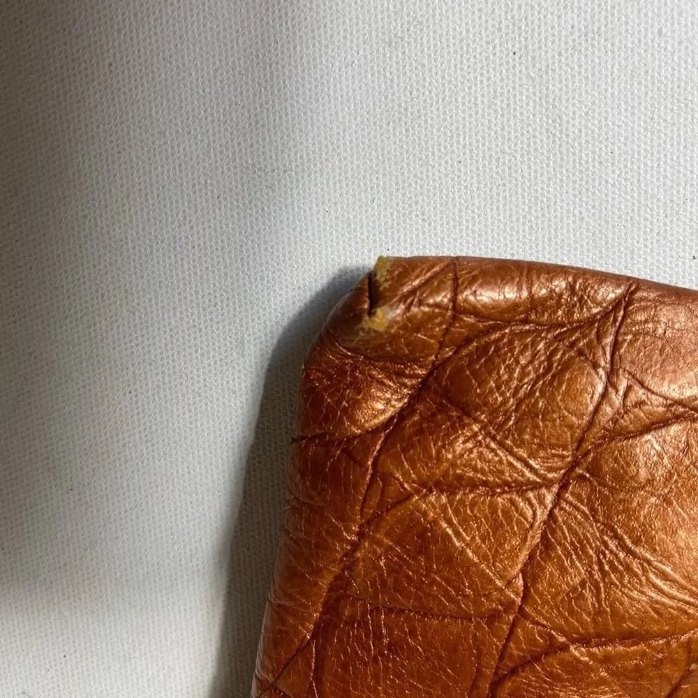 Carlos Falchi vintage leather croc embossed flap crossbody bag